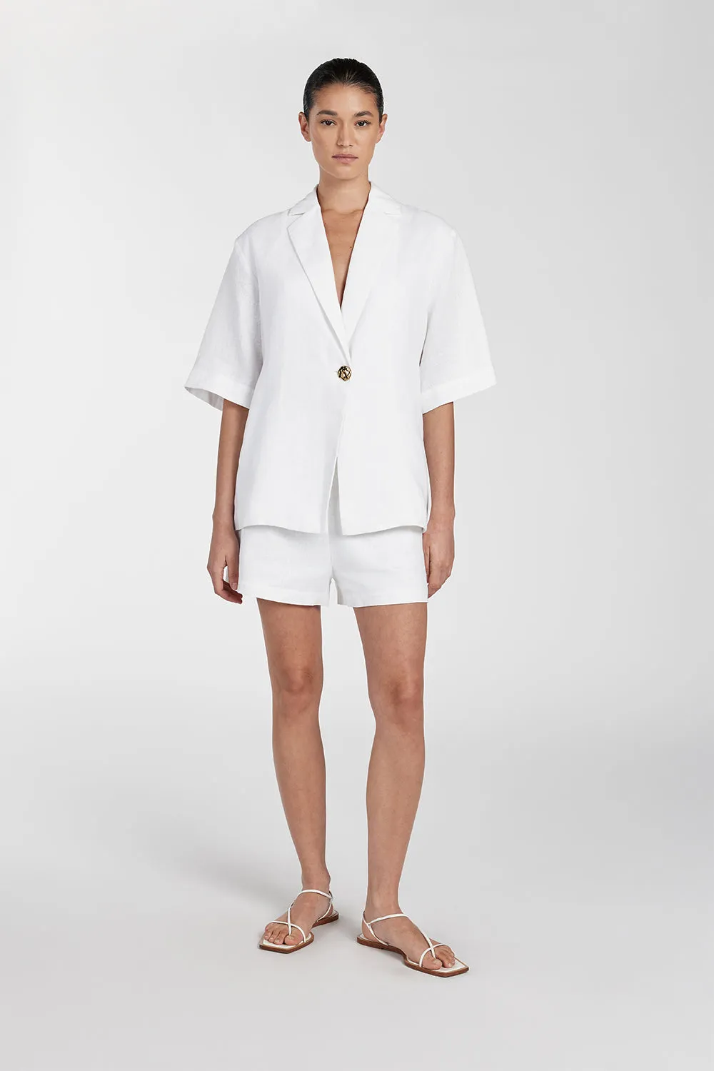 Dissh CORY WHITE LINEN SHORT