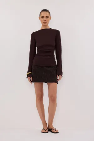 Dissh OAKLAND CHOC FAUX SUEDE MINI SKIRT