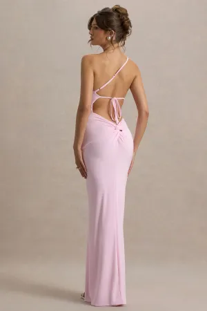 Dressing Up | Pink One Shoulder Maxi Dress With Open Back Detail Club L London