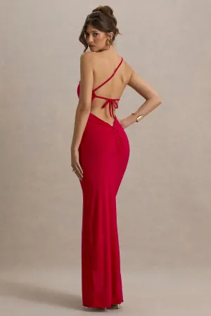 Dressing Up | Red One Shoulder Maxi Dress With Open Back Detail Club L London