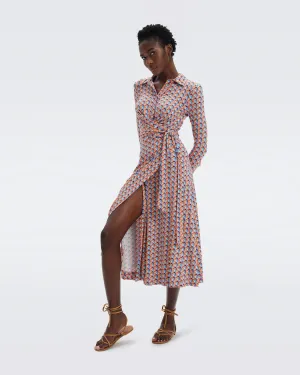 DVFSANA TWO DRESS  FLEURGEO CORAL REEF