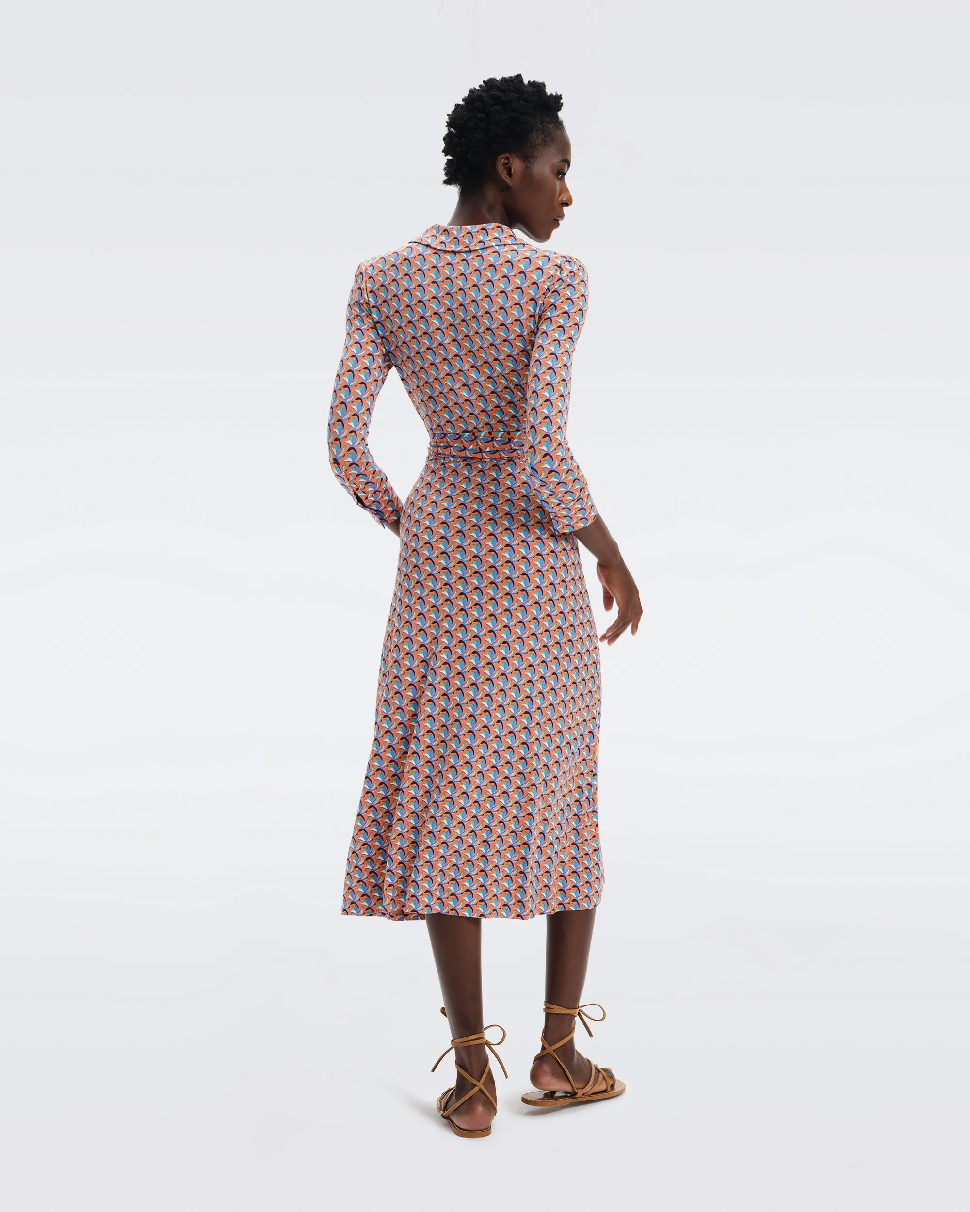 DVFSANA TWO DRESS  FLEURGEO CORAL REEF
