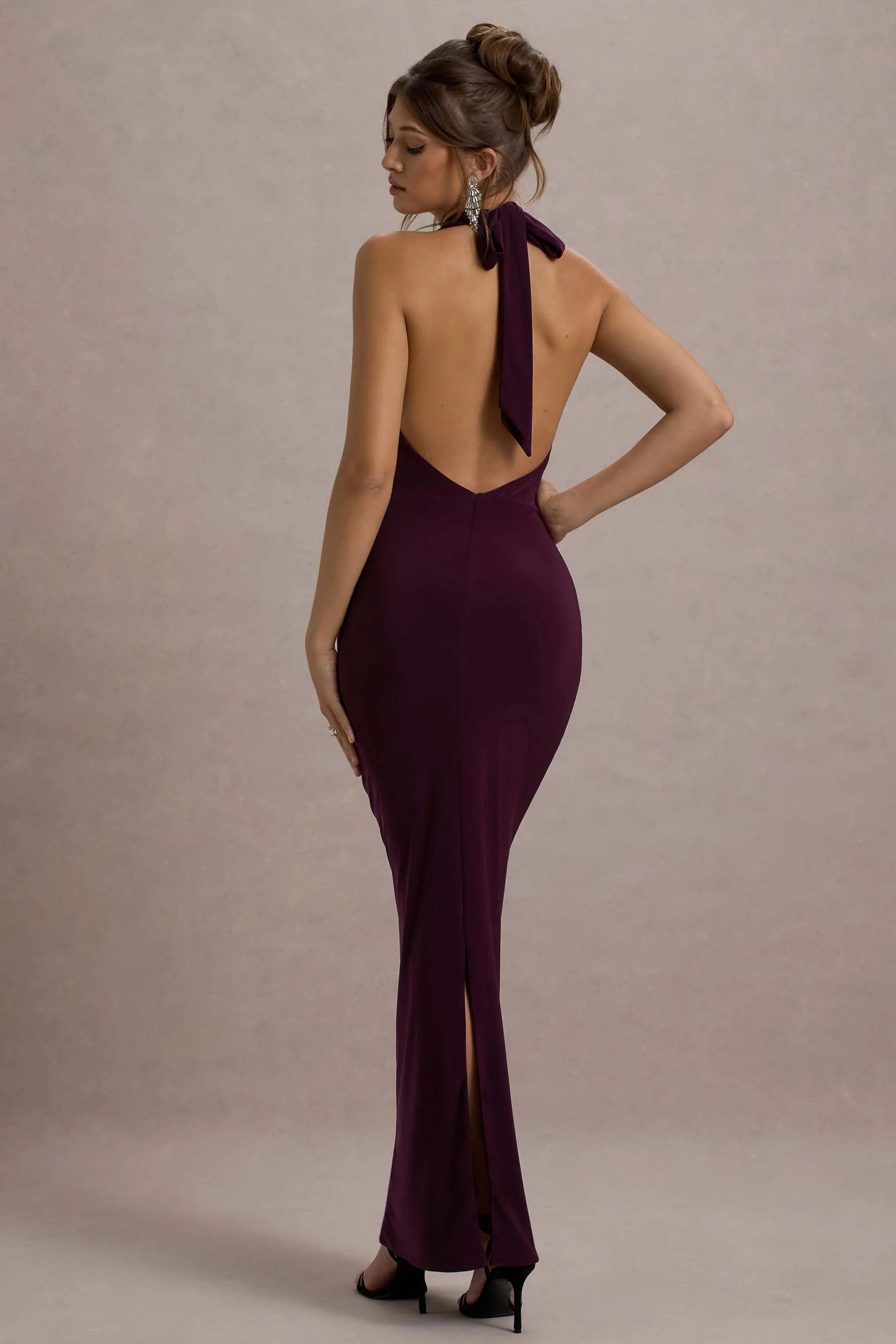 Edessa | Port Plunge-Neck Maxi Dress Club L London