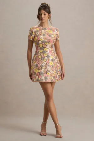 Eira | Floral Print Sequin Mini Dress Club L London