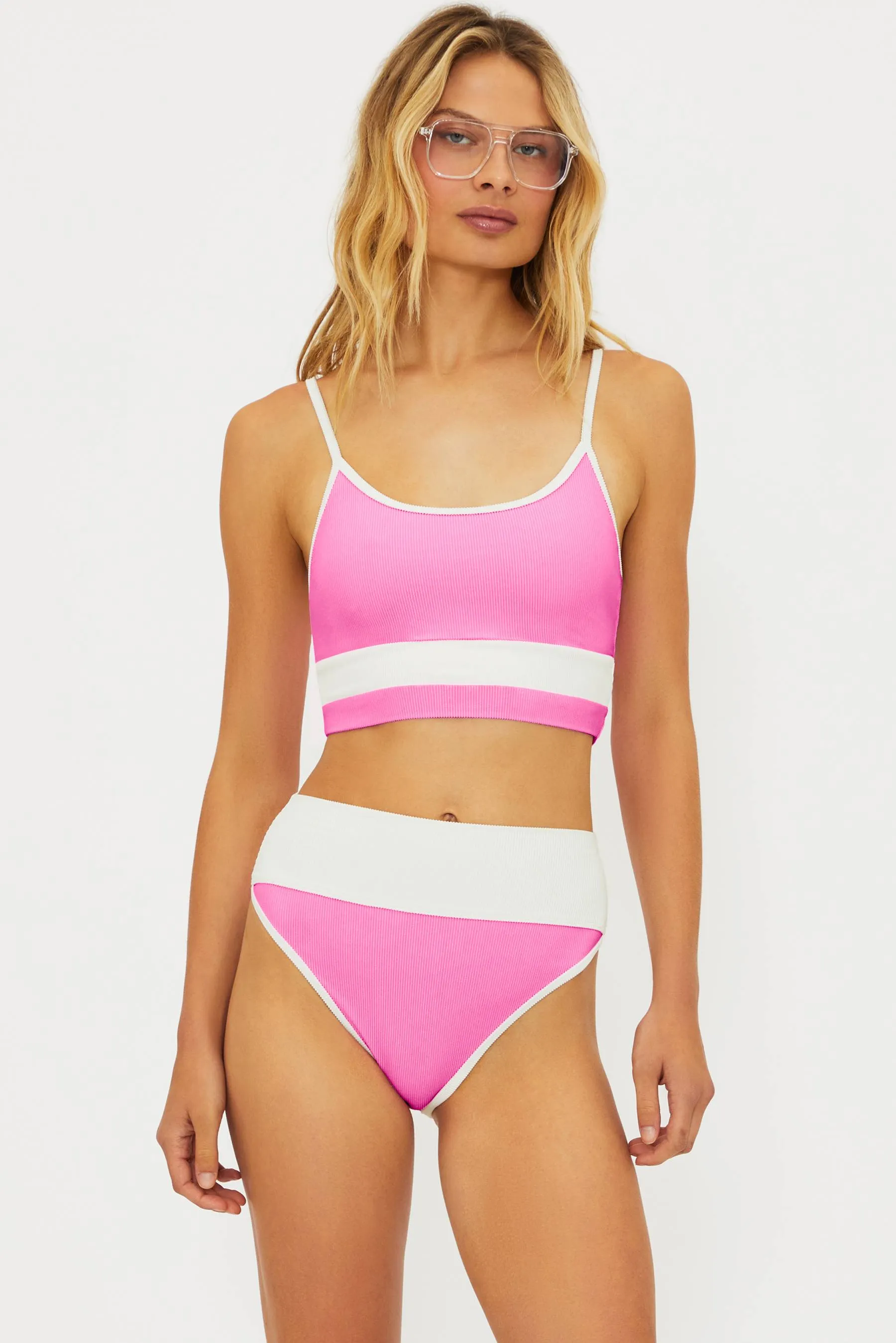 Emmy Bottom Prism Pink Egret Colorblock Beach Riot