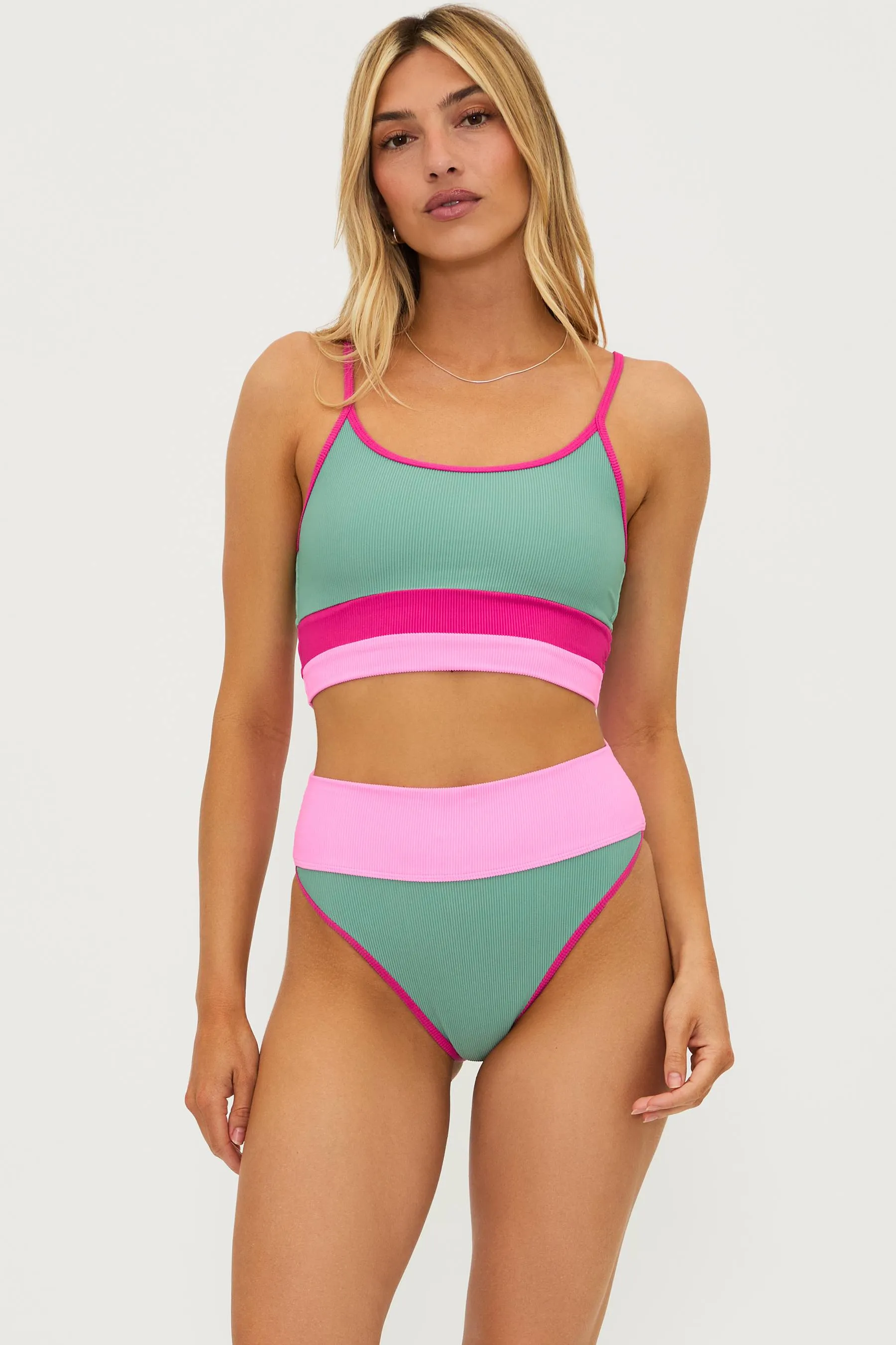 Emmy Bottom Sage Bloom Colorblock Beach Riot