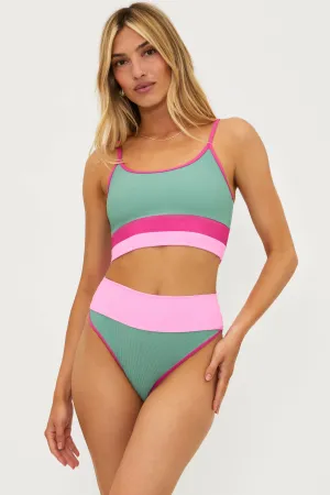 Eva Top Sage Bloom Colorblock Beach Riot