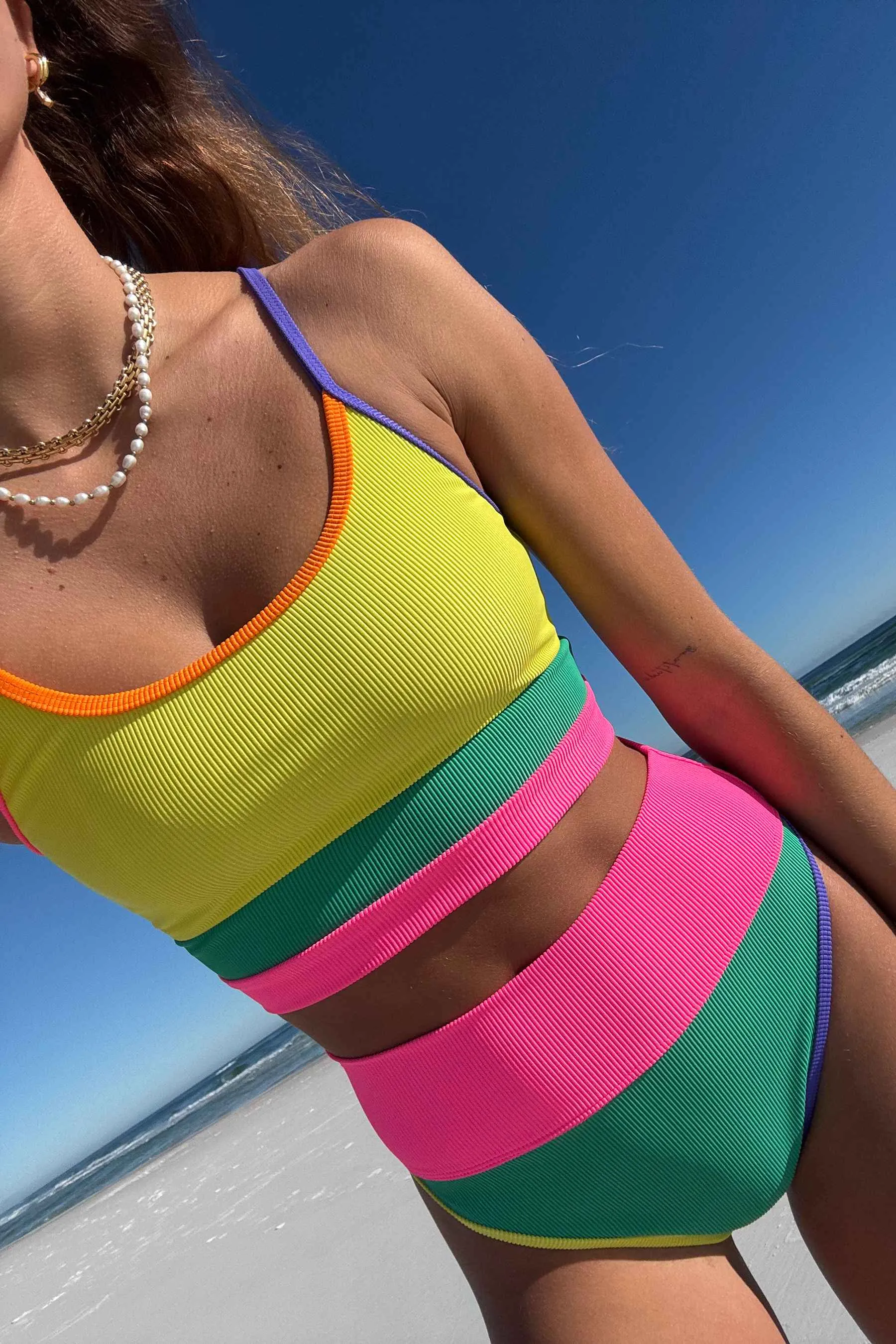 Eva Top Technicolor Colorblock Beach Riot