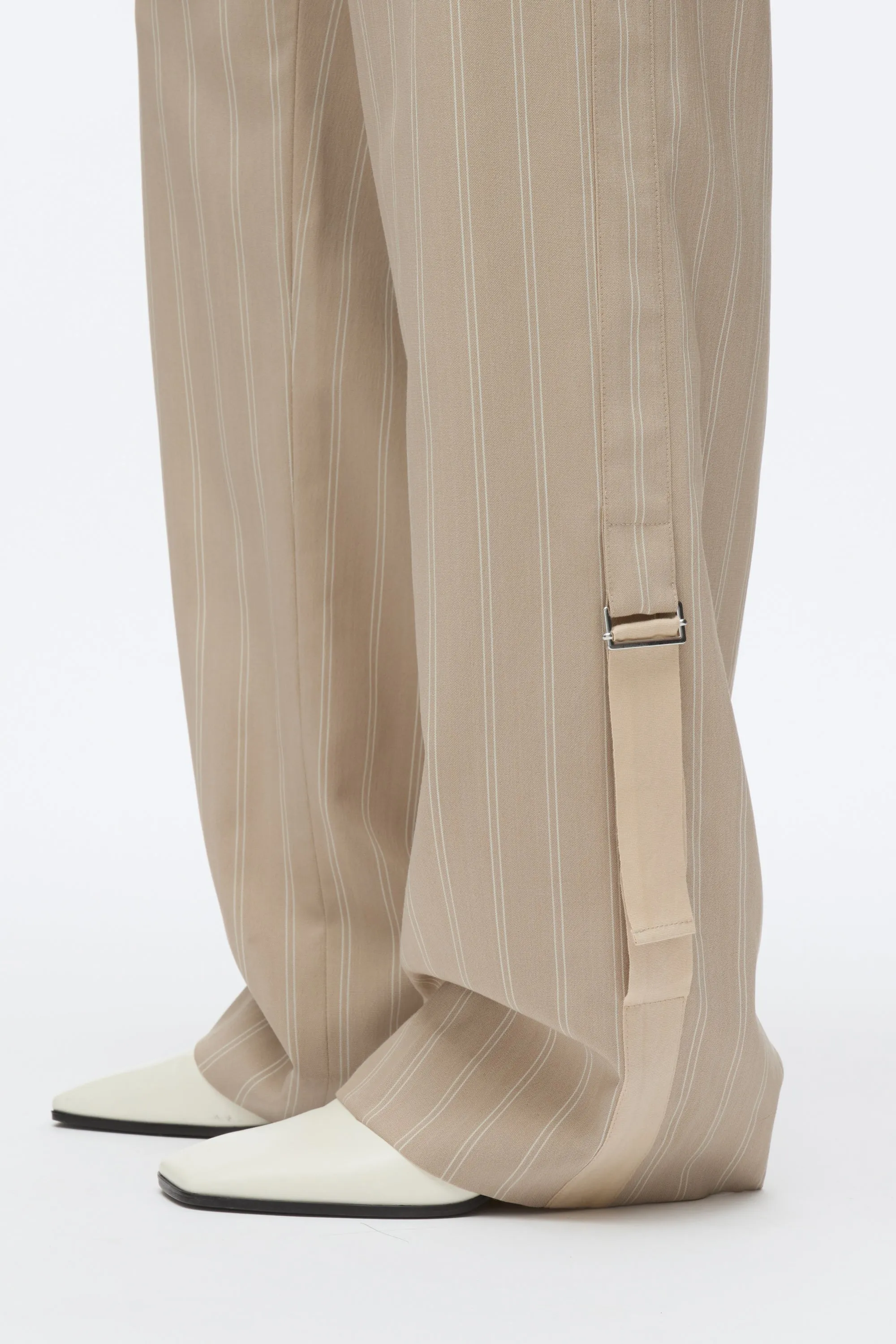 Fluid Pinstripe Single Pleat Pants