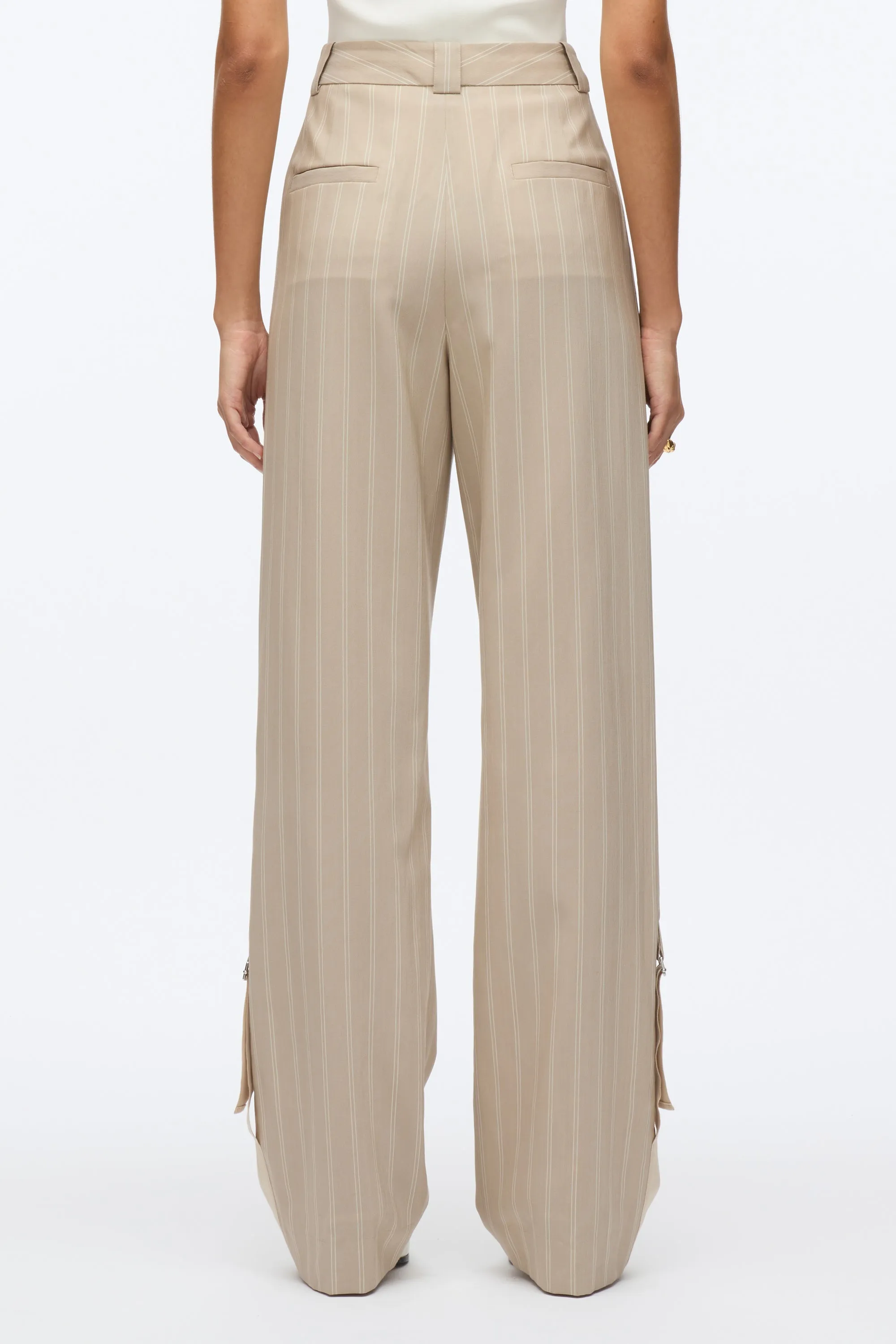 Fluid Pinstripe Single Pleat Pants