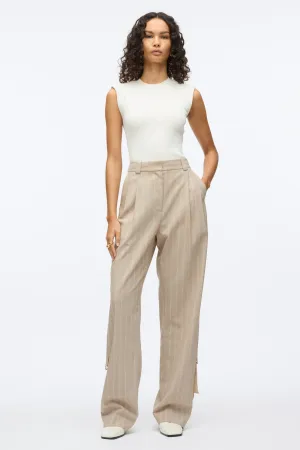 Fluid Pinstripe Single Pleat Pants