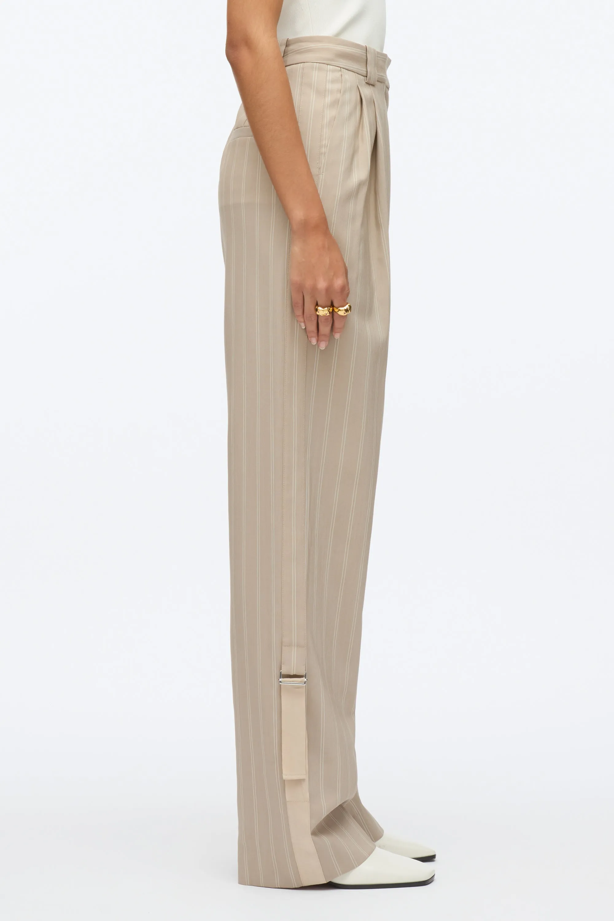 Fluid Pinstripe Single Pleat Pants