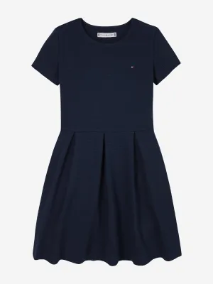 Girls Ottoman Skater Dress in Navy