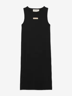Girls Rib Sleeveless Dress in Black