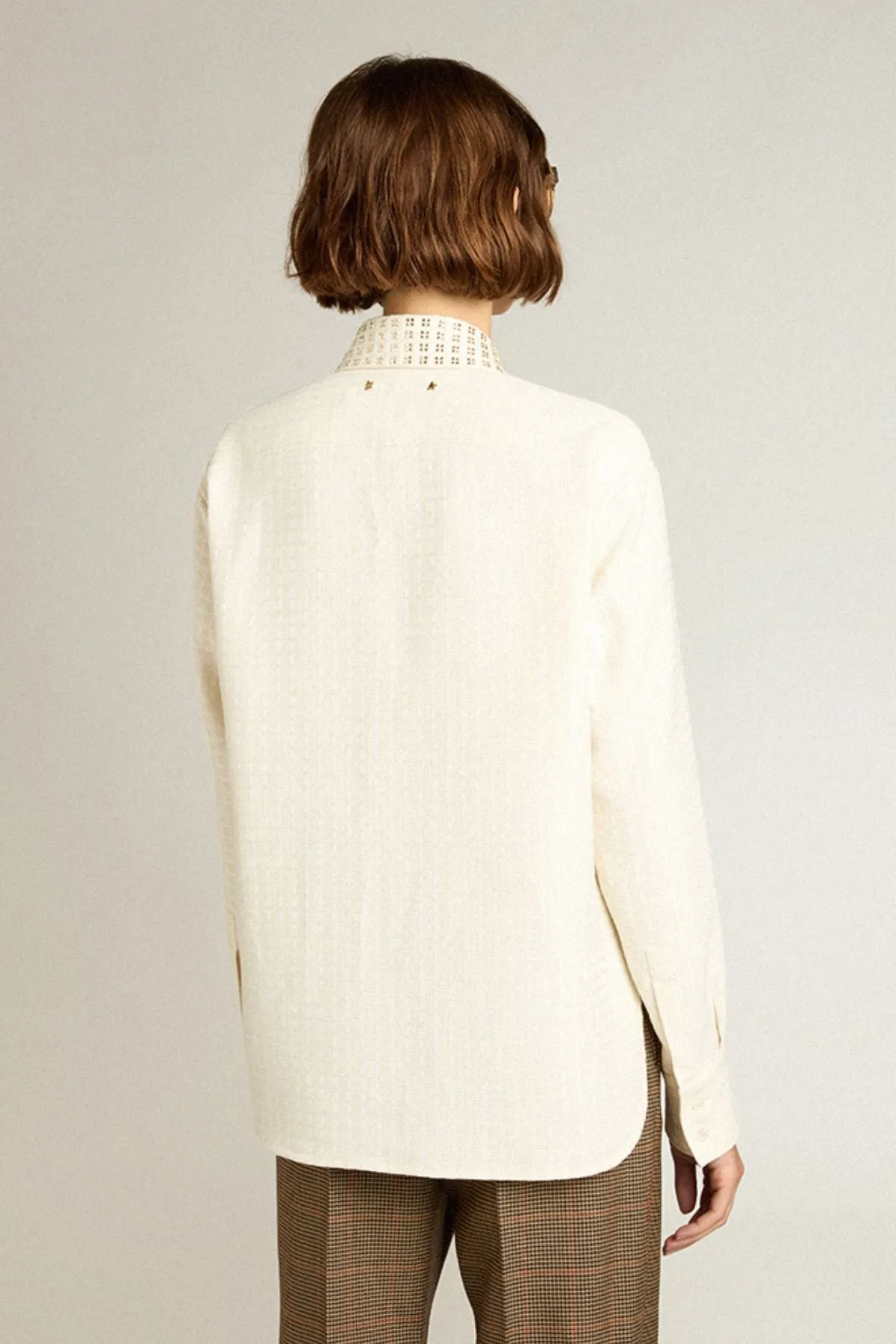 Golden Goose Check Jacquard Shirt - Papyrus GOLDEN GOOSE