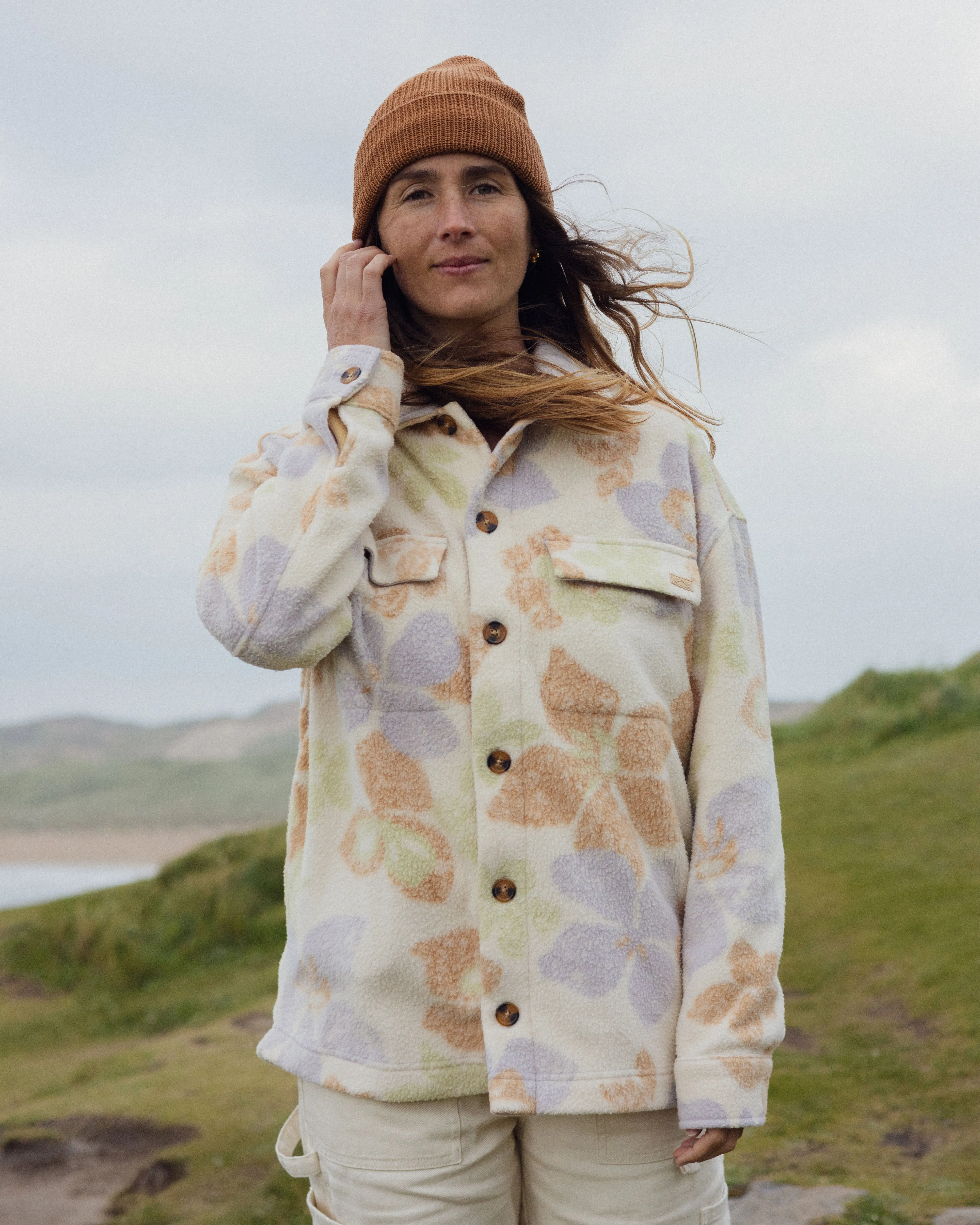 Happy Camper Shacket Button Sweater - Summer Rain Billabong