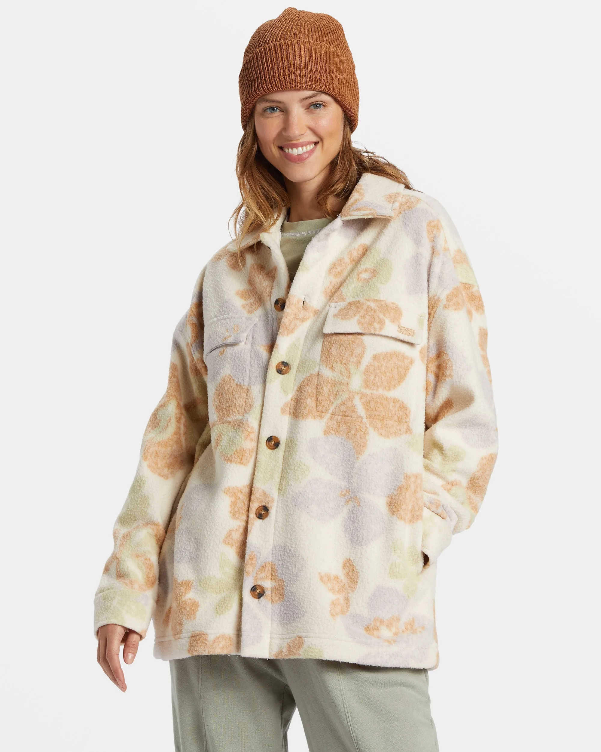 Happy Camper Shacket Button Sweater - Summer Rain Billabong