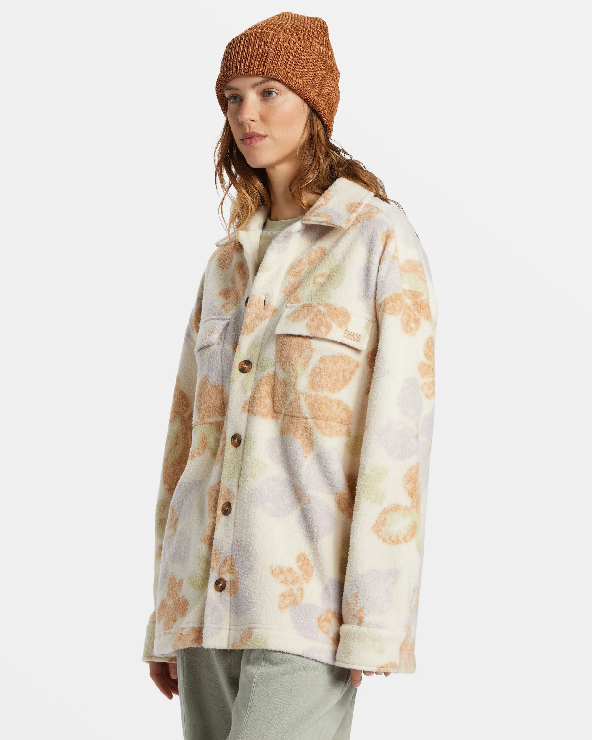 Happy Camper Shacket Button Sweater - Summer Rain Billabong