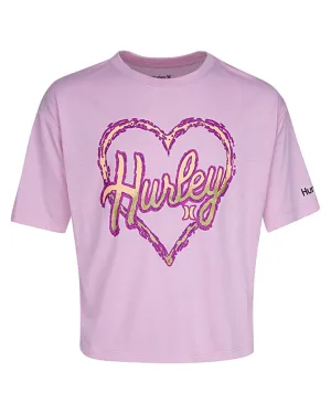 Hurley Boxy Heart Graphic T-Shirt with Hair Tie