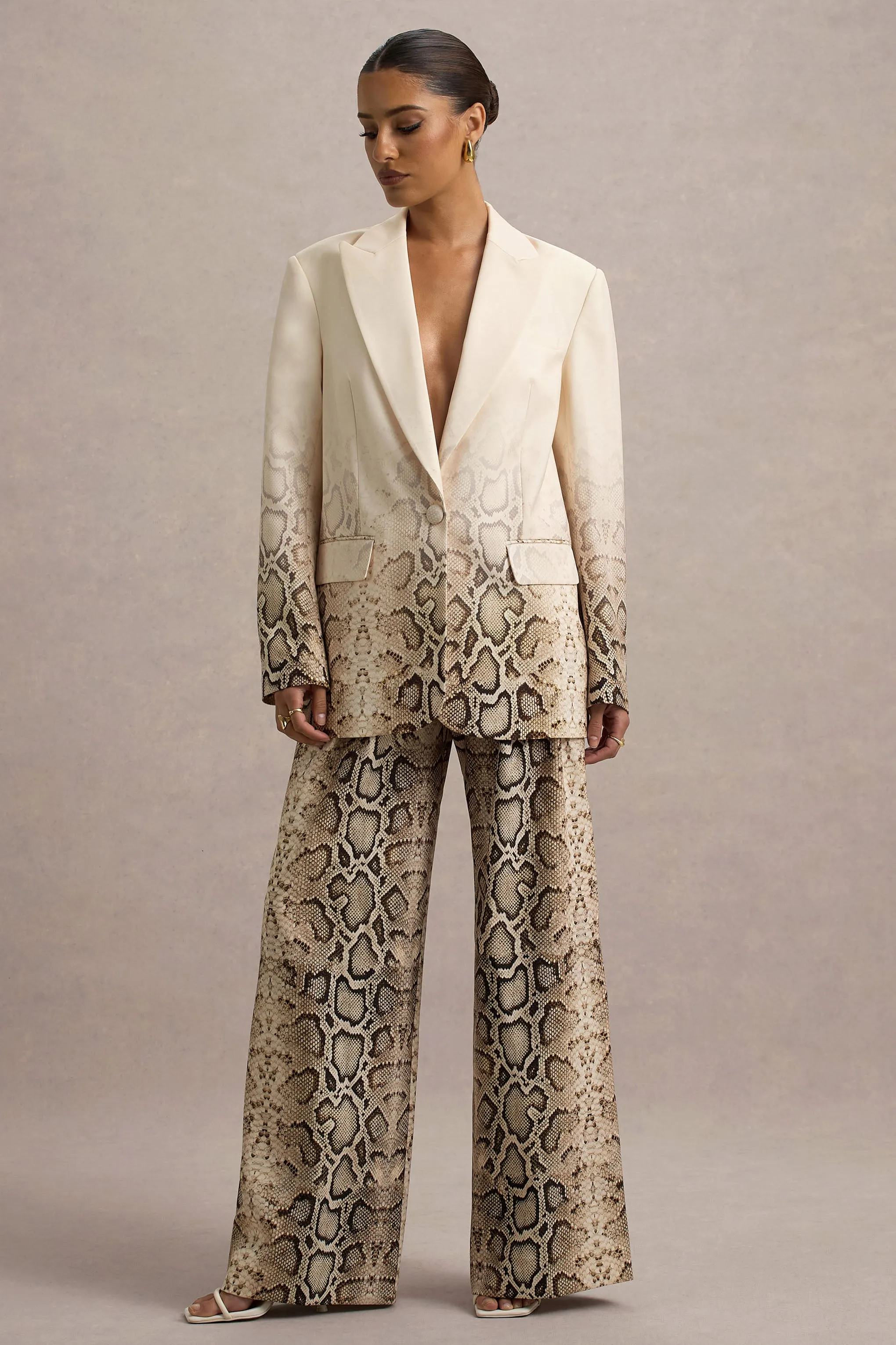 Hurley | Snake Print Ombre Longline Blazer Club L London
