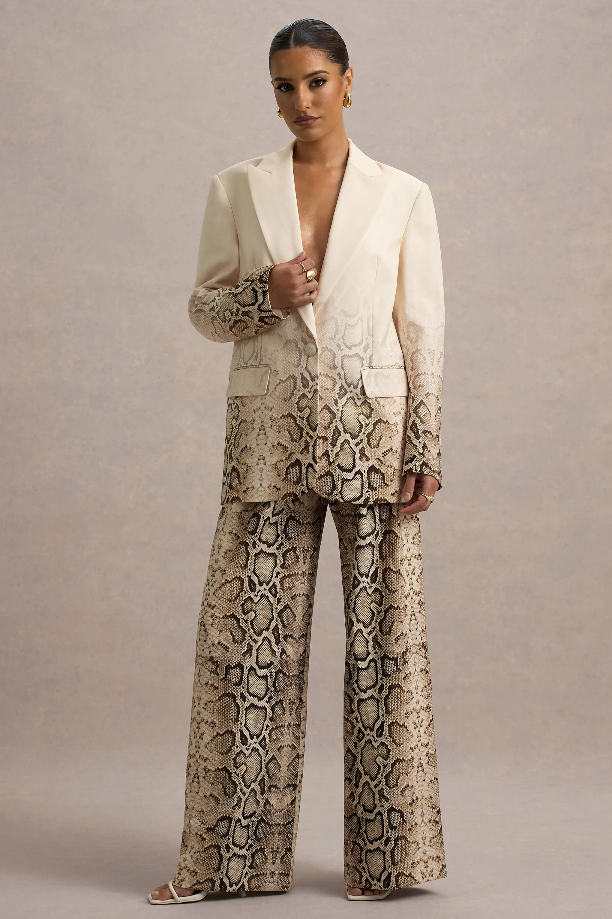 Hurley | Snake Print Ombre Longline Blazer Club L London
