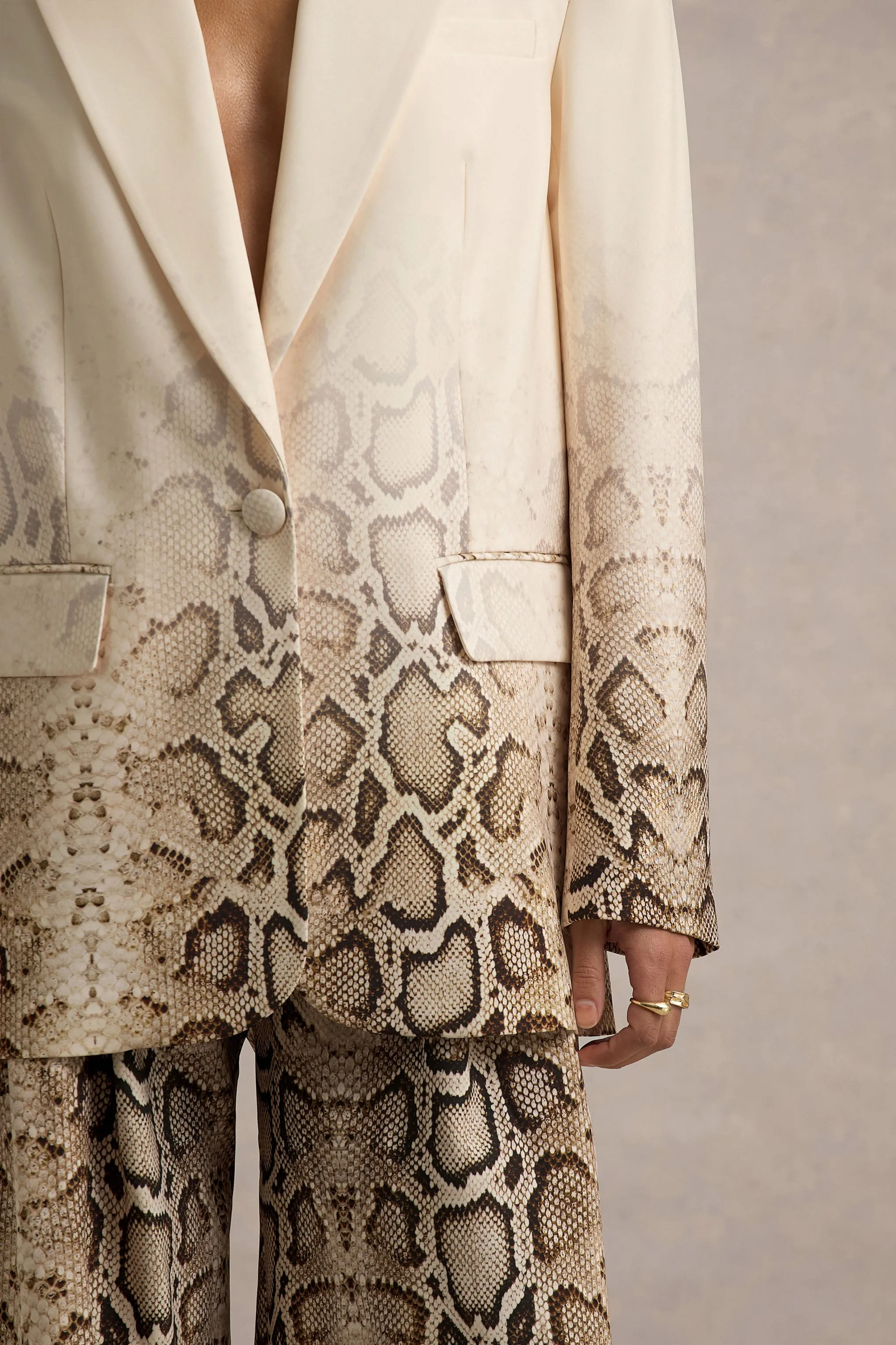 Hurley | Snake Print Ombre Longline Blazer Club L London