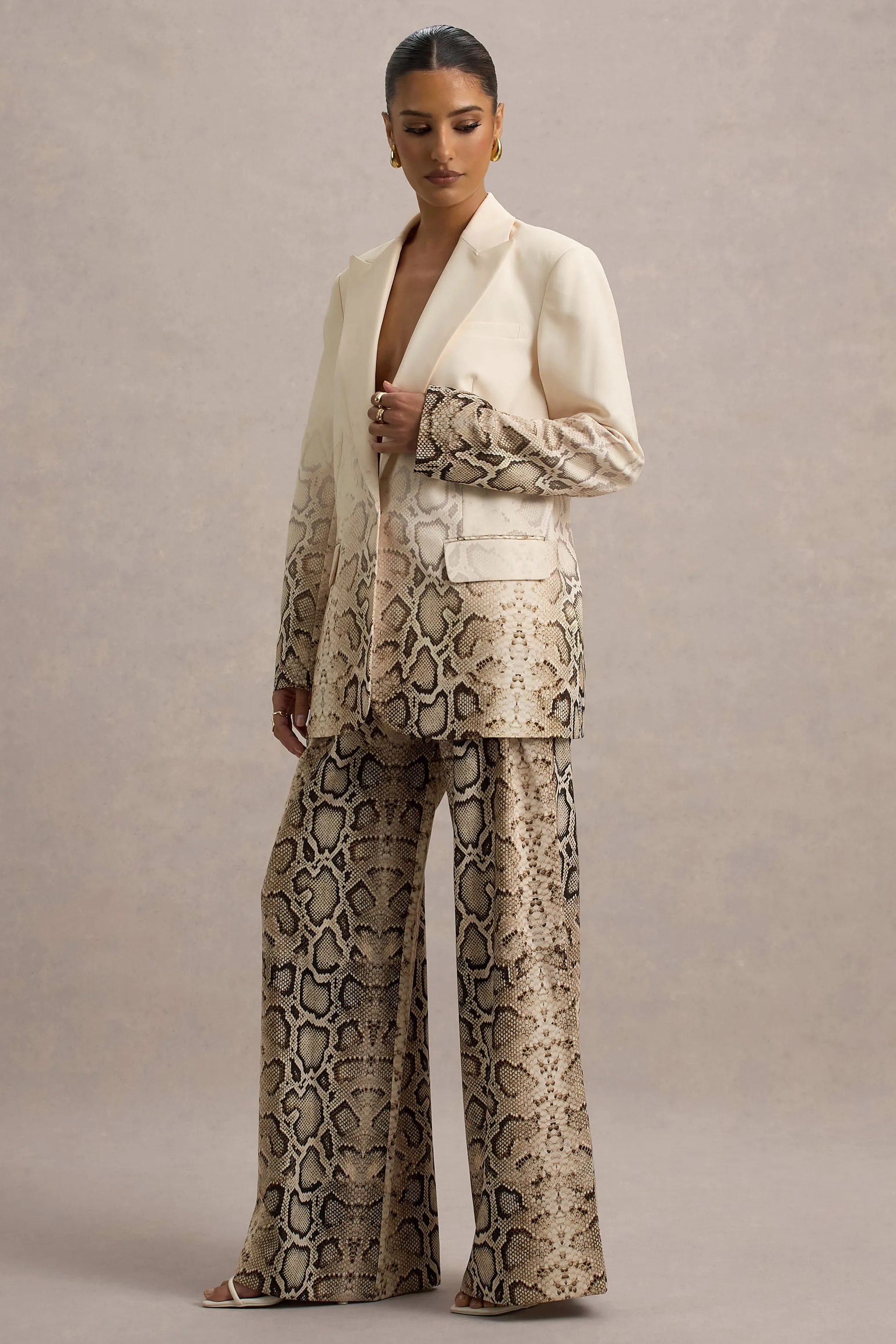 Hurley | Snake Print Ombre Longline Blazer Club L London
