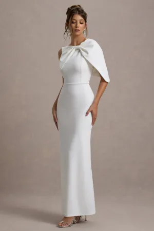 Jamela | White One-Sleeve Maxi Dress Club L London