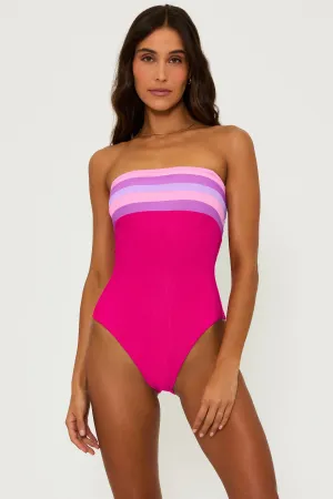 Jessa One Piece Raspberry Colorblock Beach Riot