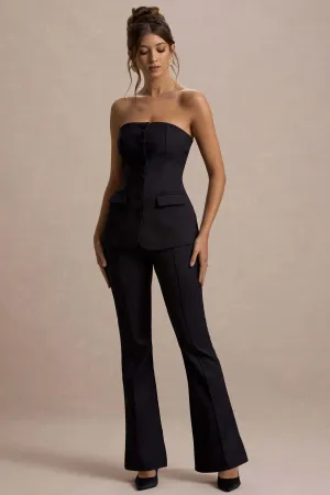 Kehlani | Black High Waist Wide Leg Trousers Club L London