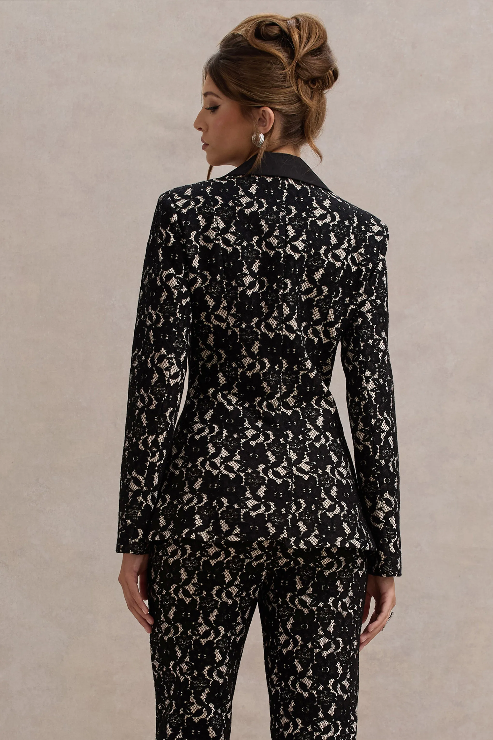 Kennedy | Black Lace Tailored Blazer Club L London