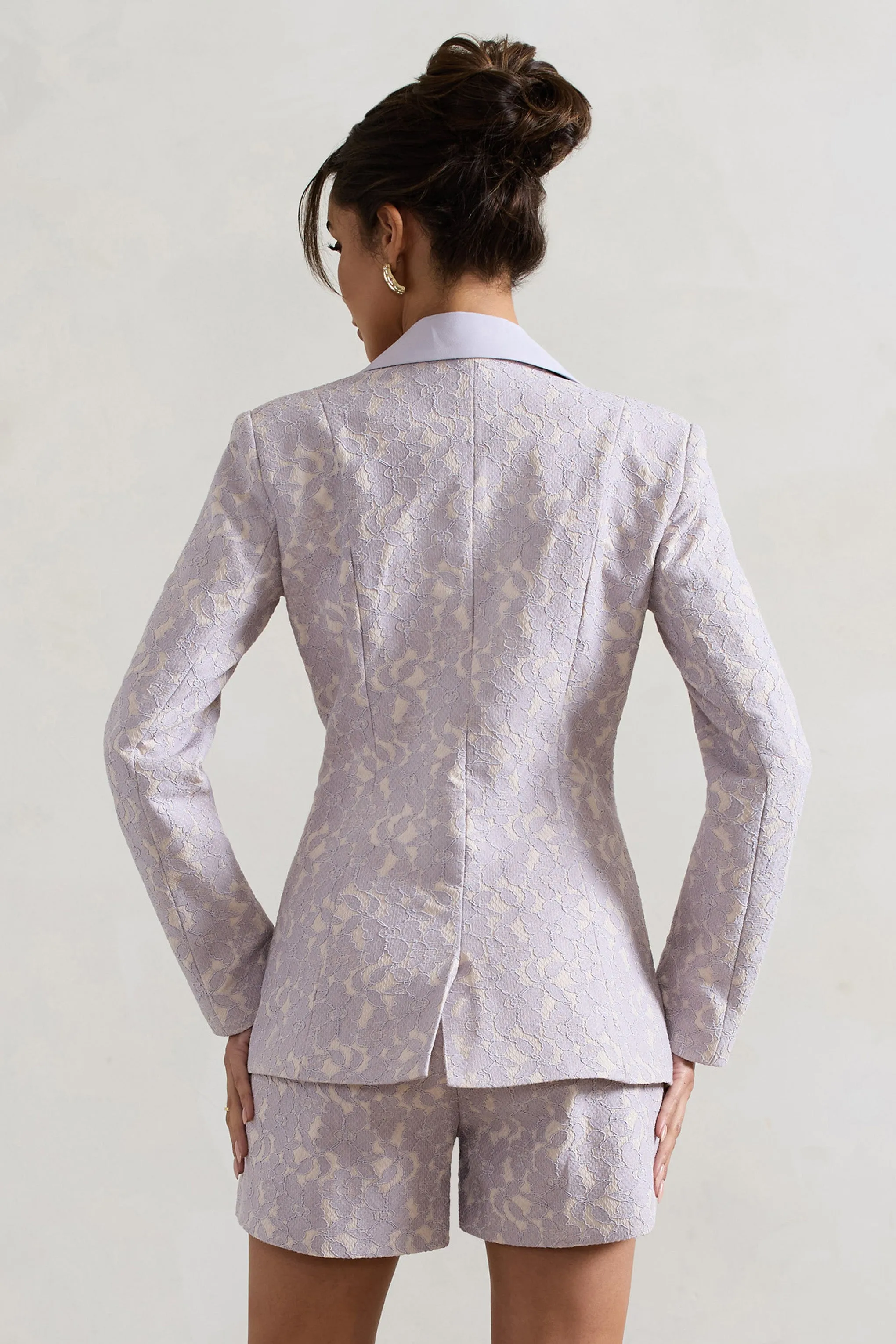 Kennedy | Mauve Lace Tailored Blazer Club L London