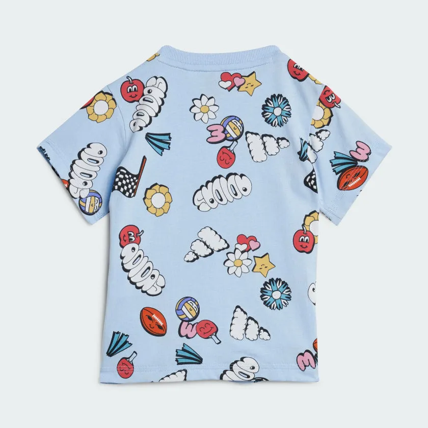 Kids' adidas Seasonal Essentials Fun Allover Print Set Kids