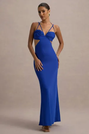 Leandra | Blue Strappy Cut-Out Maxi Dress Club L London