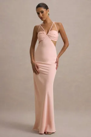 Leandra | Pink Strappy Cut-Out Maxi Dress Club L London