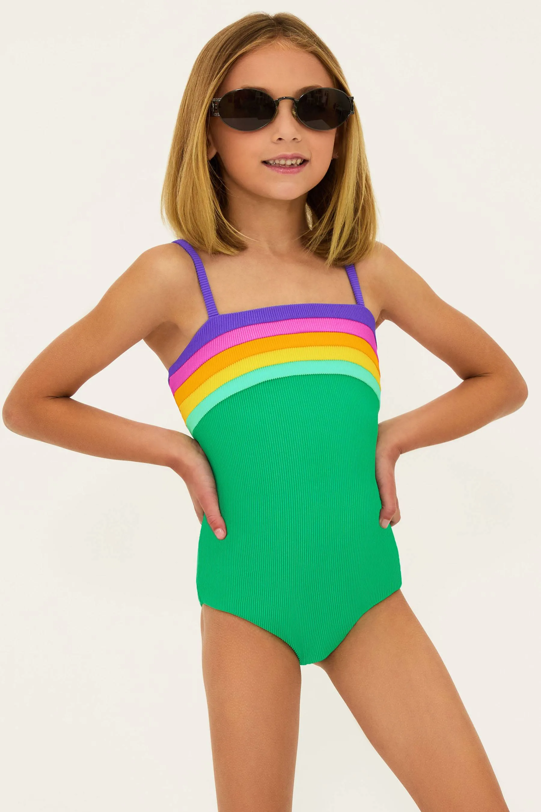 Little Jessa One Piece Technicolor Colorblock Beach Riot