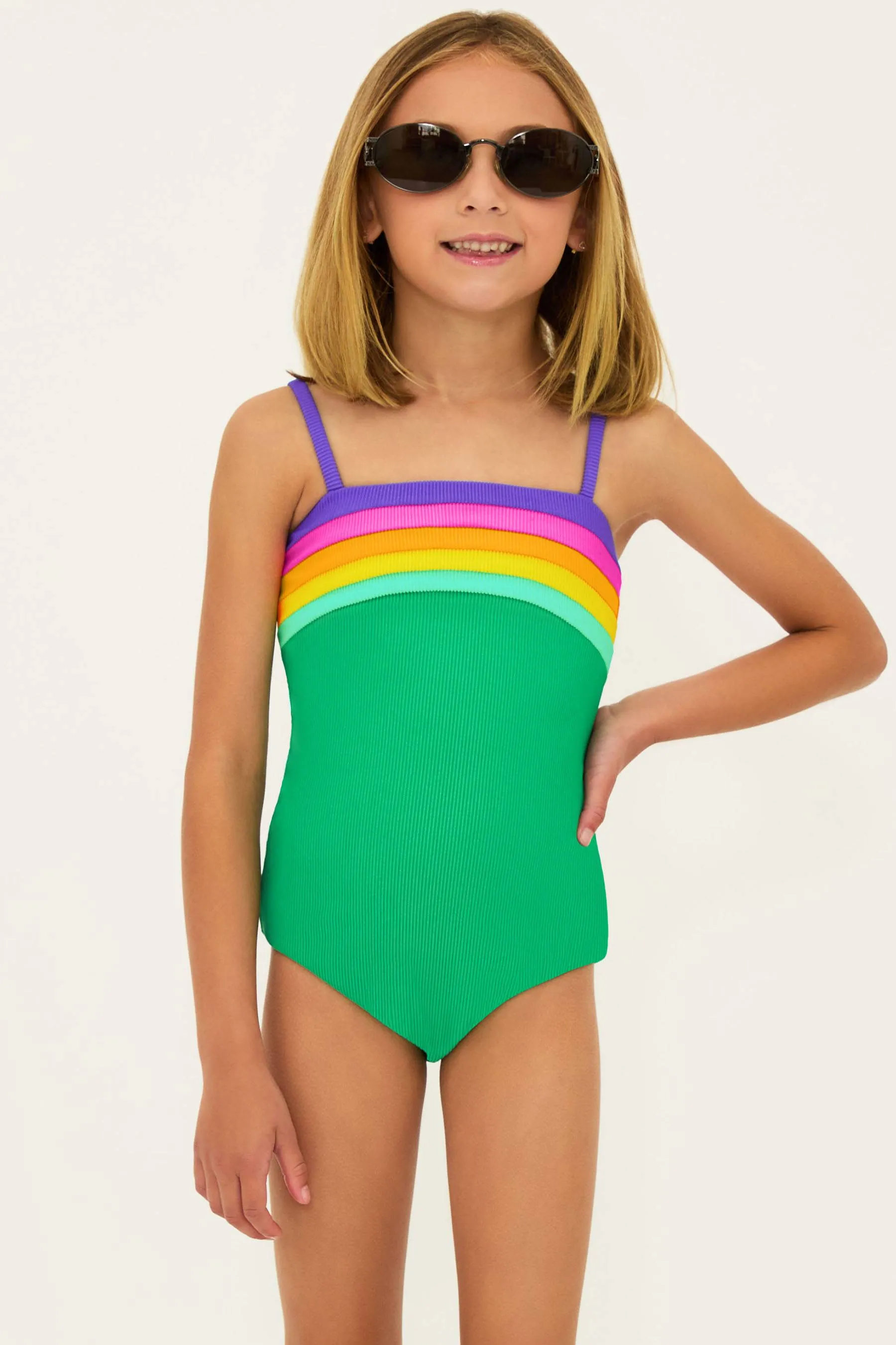 Little Jessa One Piece Technicolor Colorblock Beach Riot