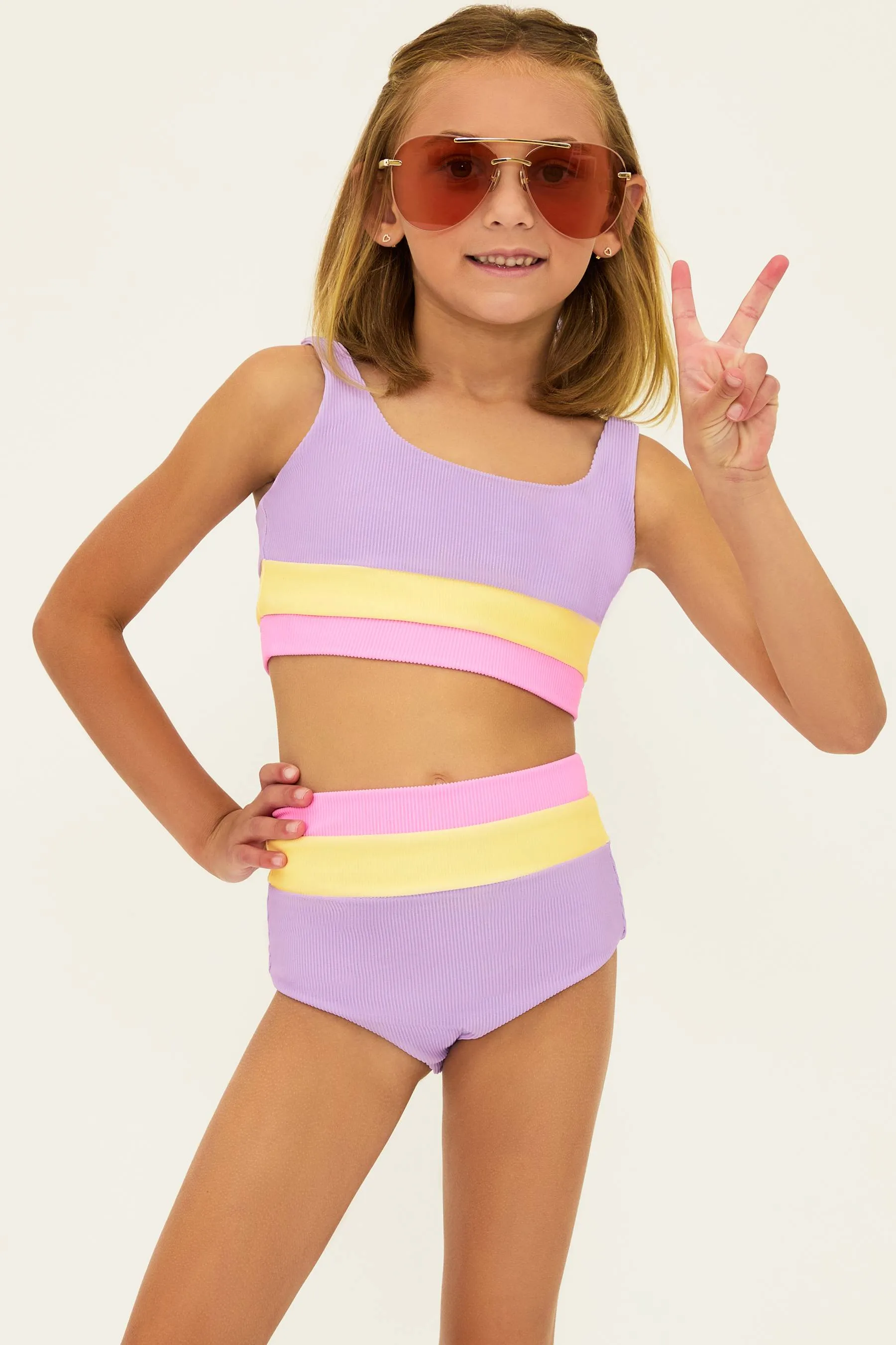 Little Mackenzie & Heidi Set Sublime Spring Colorblock Beach Riot