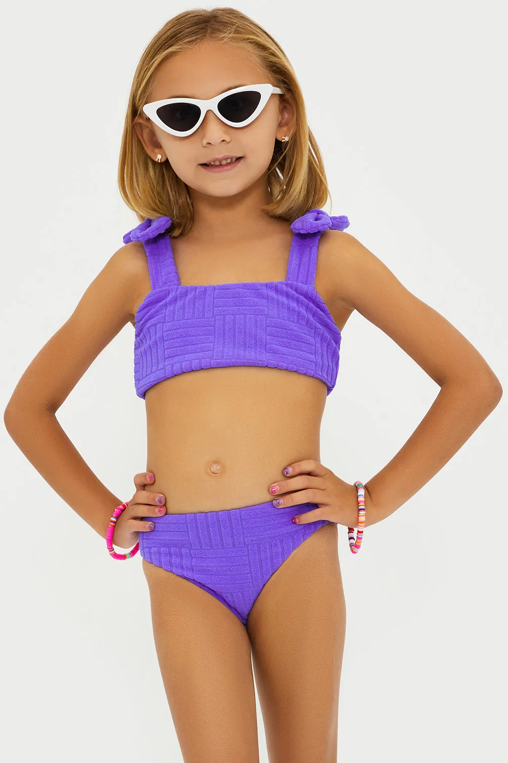 Little Stella Two Piece Ultra Violet Terry Beach Riot