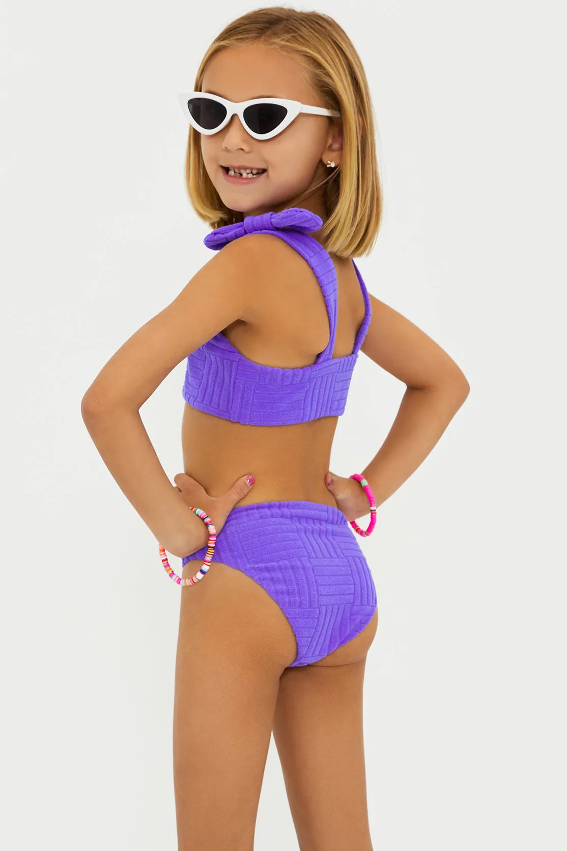 Little Stella Two Piece Ultra Violet Terry Beach Riot