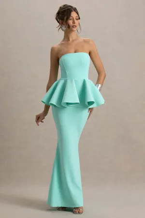 Louisiana | Mint Bandeau Peplum Maxi Dress Club L London