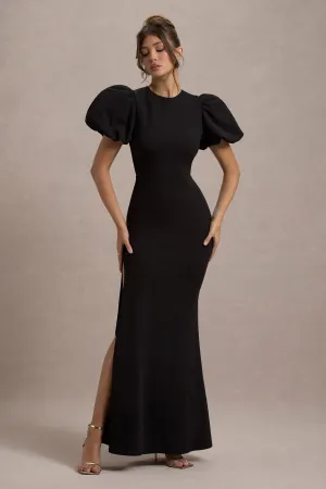 Love Letters | Black Puff-Sleeve Maxi Dress Club L London