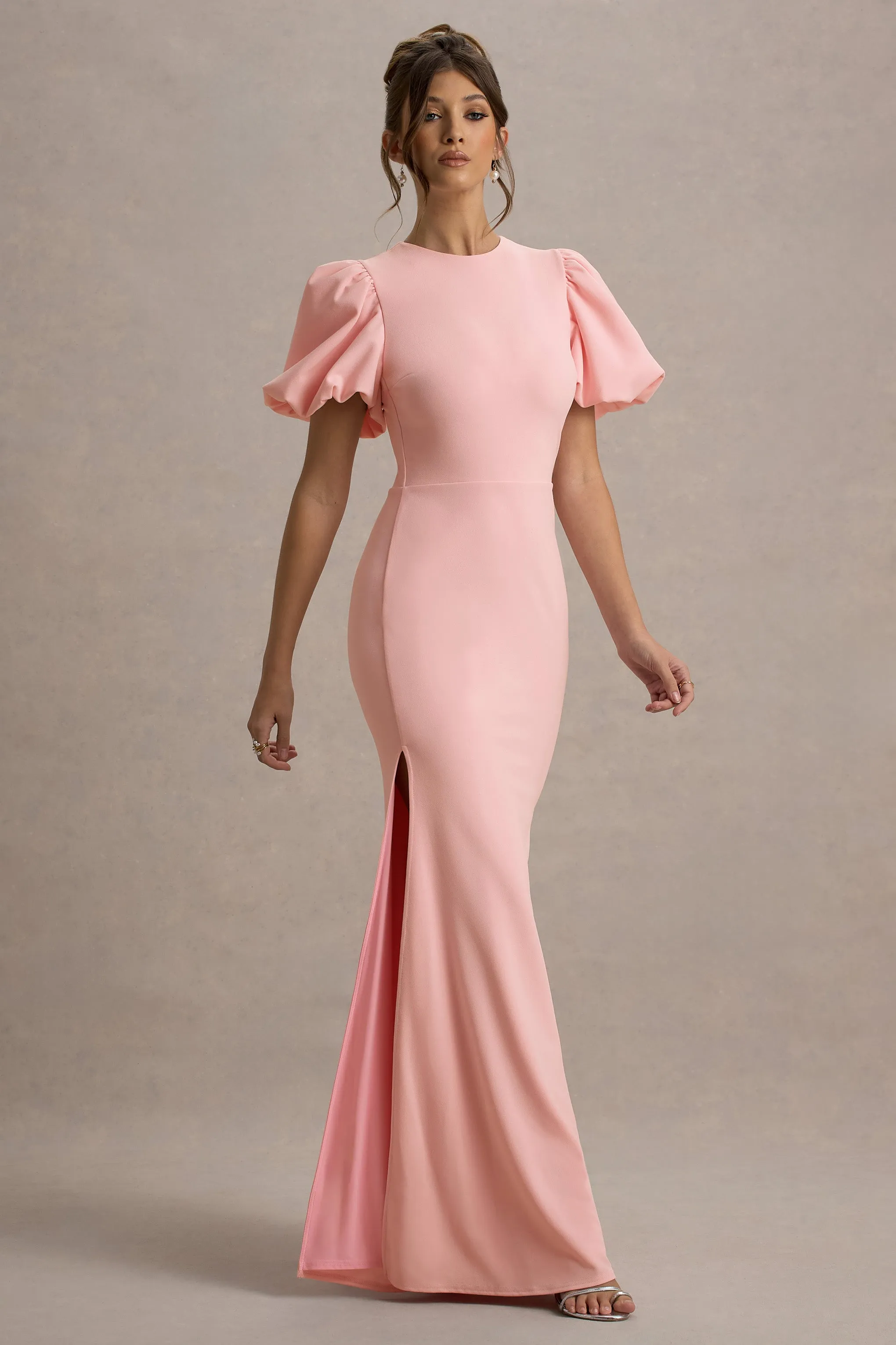 Love Letters | Pink Puff-Sleeve Maxi Dress Club L London