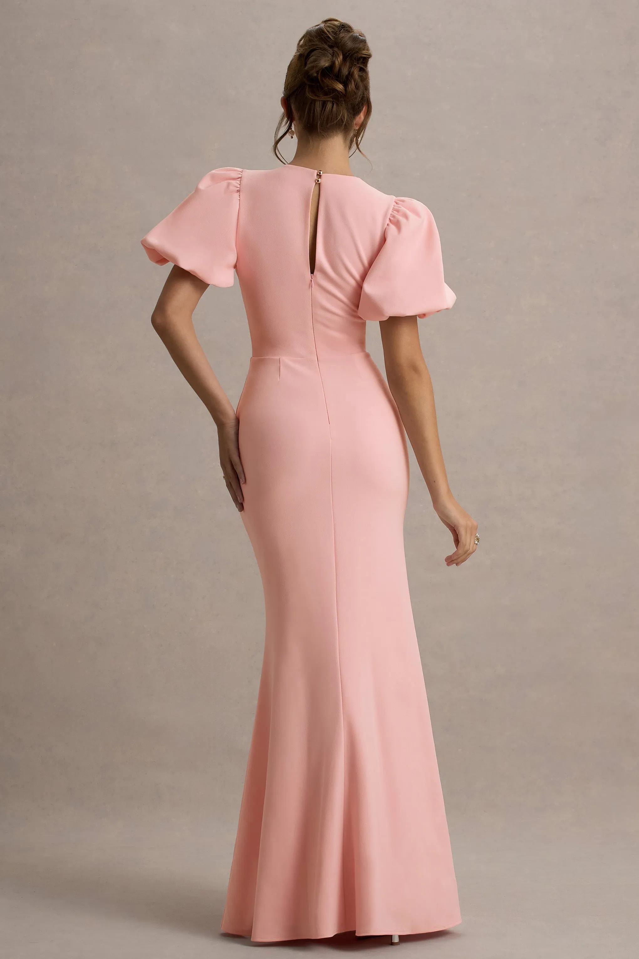 Love Letters | Pink Puff-Sleeve Maxi Dress Club L London