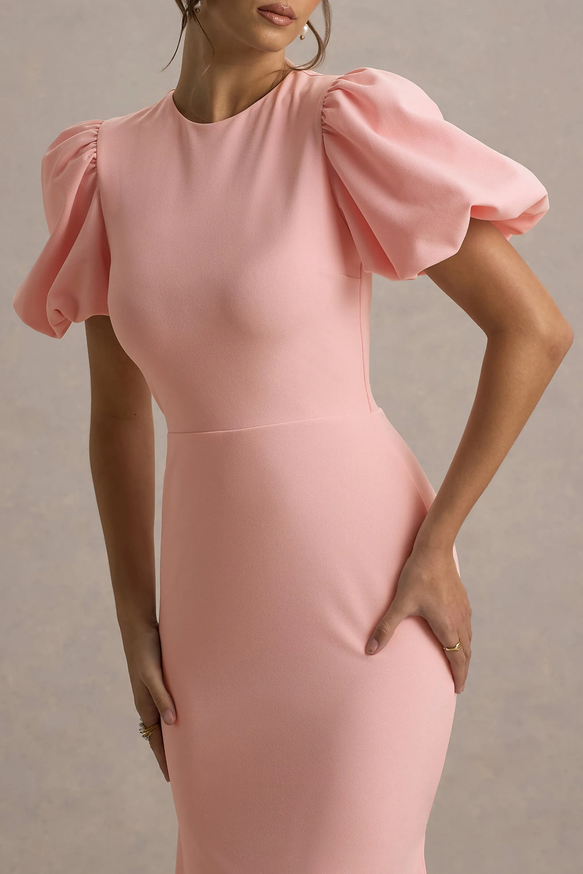 Love Letters | Pink Puff-Sleeve Maxi Dress Club L London
