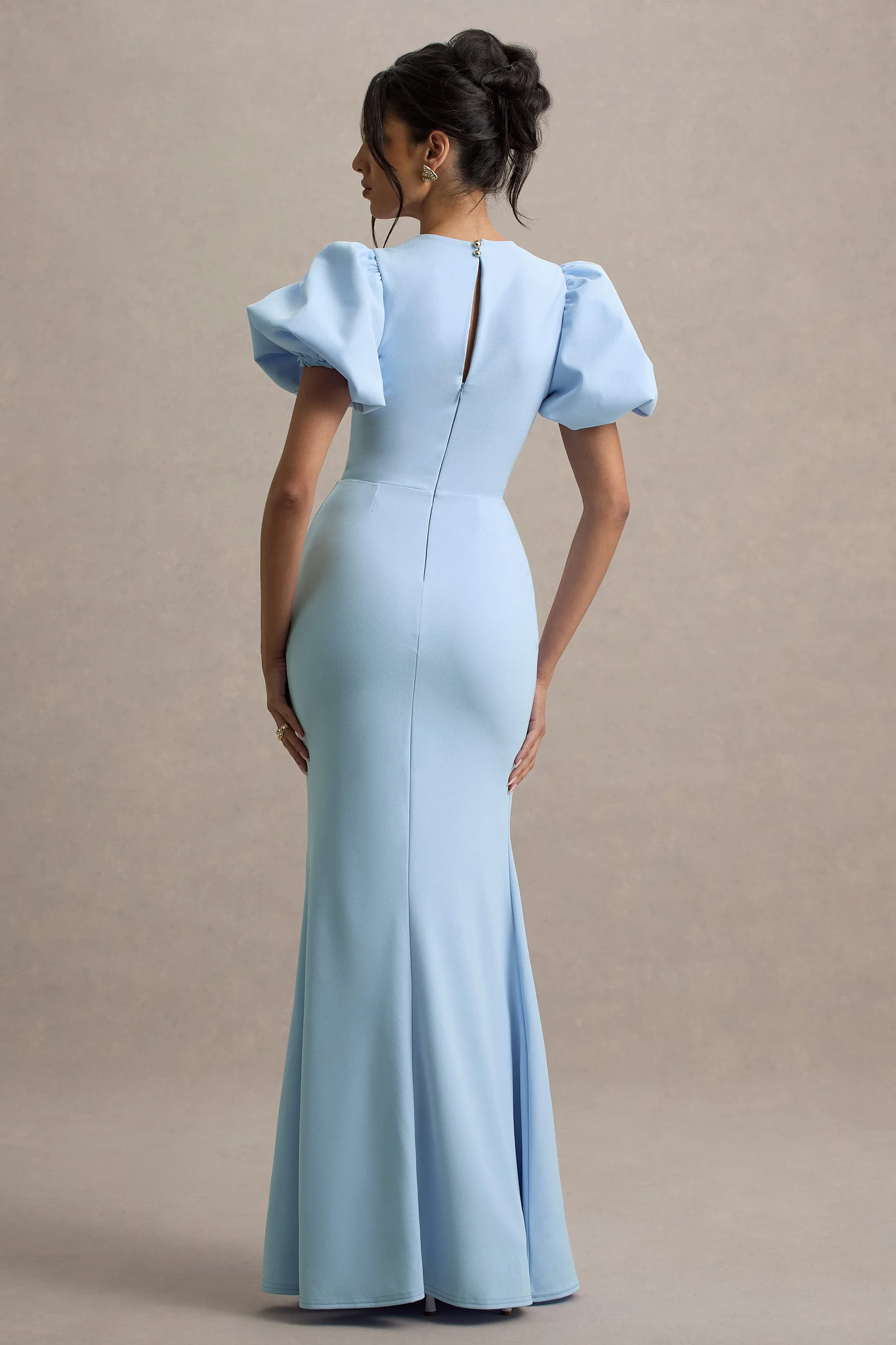 Love Letters | Powder Blue Puff-Sleeve Maxi Dress Club L London