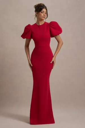 Love Letters | Red Puff-Sleeve Maxi Dress Club L London