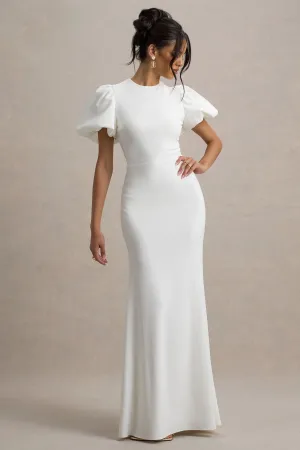 Love Letters | White Puff-Sleeve Maxi Dress Club L London