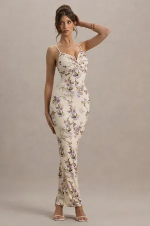 Luz | Lemon Floral Print Strappy Maxi Dress Club L London