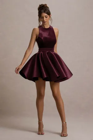 Mackie | Port Velvet Sleeveless Skater Mini Dress Club L London